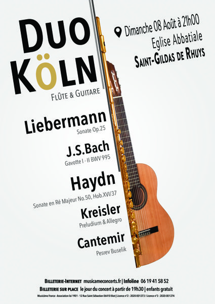 Duo Köln - Flûte & Guitare - Dimanche 08 Août à Saint-Gildas de Rhuys