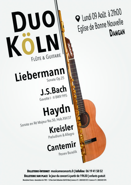 Duo Köln - Flûte & Guitare - Lundi 09 Août à Damgan