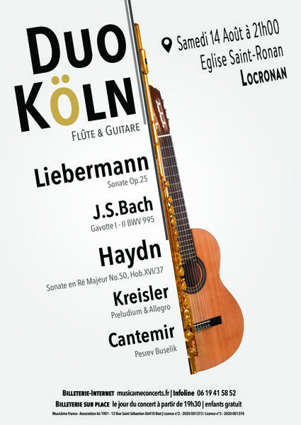 Duo Köln - Flûte & Guitare - Samedi 14 Août à Locronan