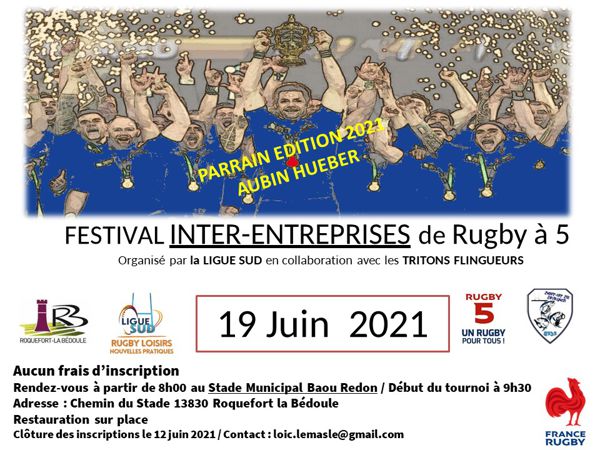 TOURNOI INTER-ENTREPRISE/INSTITUTION rugby à 5 Ligue Sud.