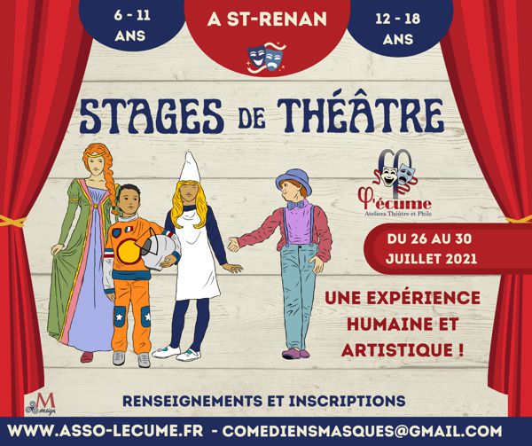 Deux stages de théâtre enfants et ados Juillet 2021