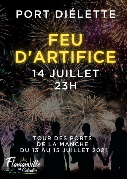 Feu d'artifice à Port Diélette