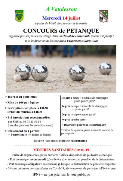 Concours de Pétanque à Vaudesson