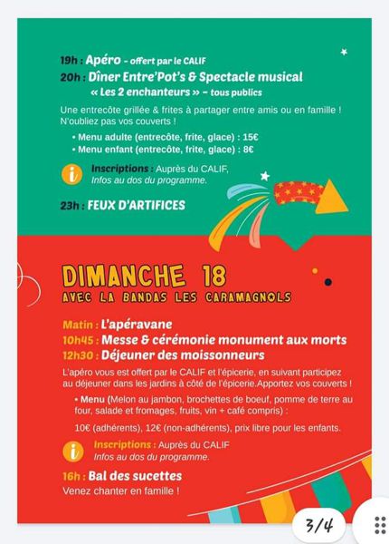 Fête Votive 16, 17 et 18 juillet