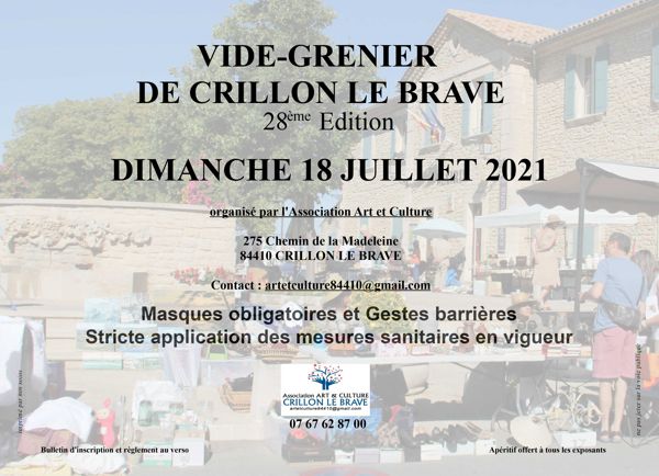 28ème VIDE-GRENIER DE CRILLON LE BRAVE