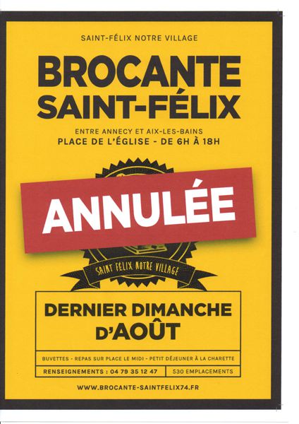 Brocante, Annulée en 2021