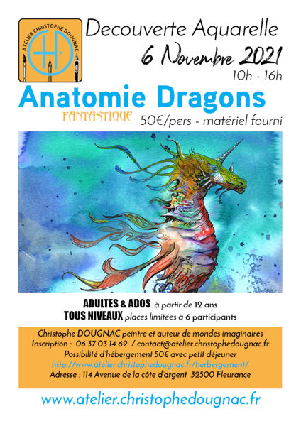 Stage Découverte Aquarelle Anatomie des dragons