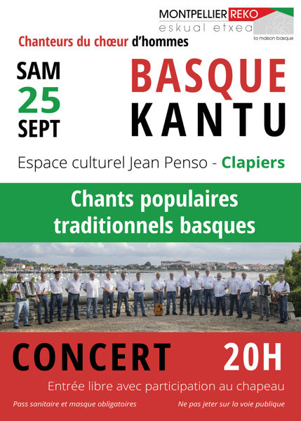 Concert de chants populaires et traditionnels basques à Clapiers
