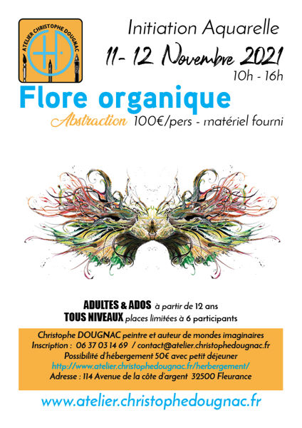stage initiation aquarelle flore organique