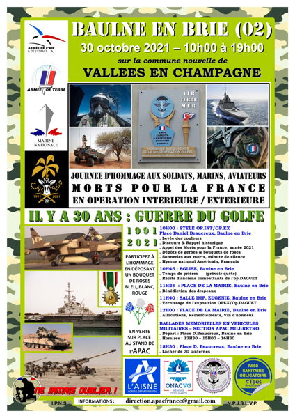 Hommage aux Soldats, Marins, Aviateurs morts pour la France & 30è anniversaire de la Guerre du Golfe