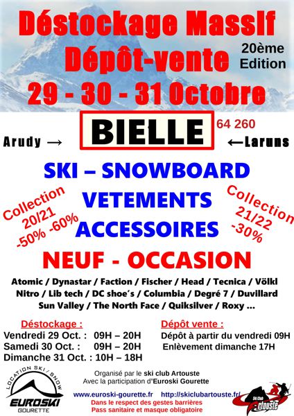 Dépôt-vente Déstockage Ski Snow Vêtements