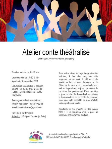 Atelier CONTE THEATRALISE pour les enfants