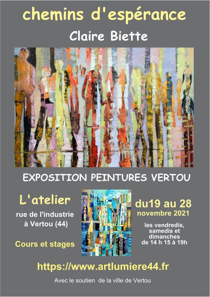 Exposition peintures, modernes, colorées et lumineuses