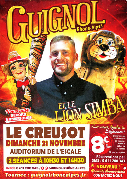 Guignol Rhône Alpes et le lion Simba