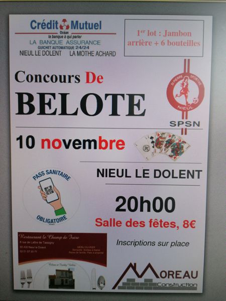 Concours de belote - Nieul le Dolent