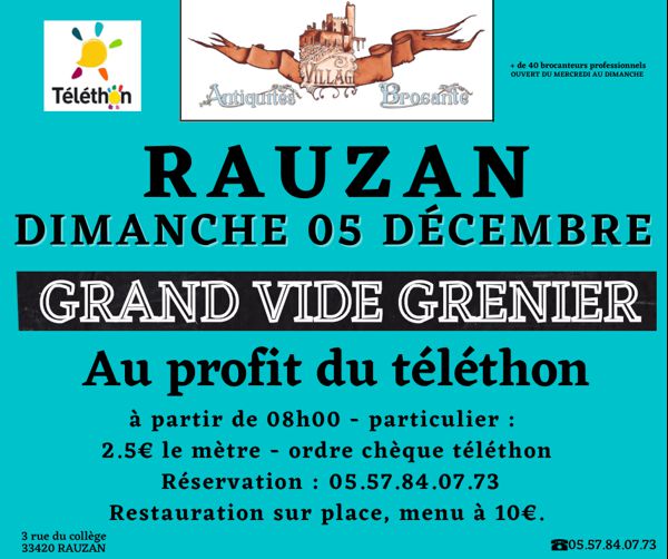 Vide greniers au profit du téléthon