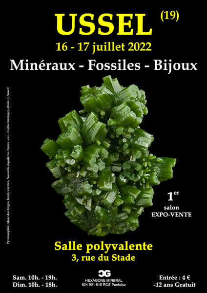 1er SALON MINERAUX FOSSILES BIJOUX de USSEL - CORREZE - NOUVELLE-AQUITAINE - FRANCE