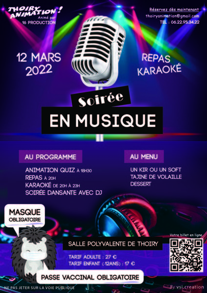 Diner Karaoké & DJ - Thoiry (78770) - Vie associative - Fête - Repas -  Dégustation