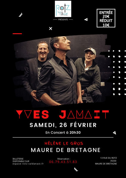 Yves Jamait en concert le samedi 26 février à Maure de Bretagne