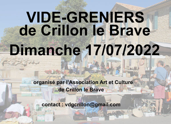 29ème VIDE-GRENIER de CRILLON LE BRAVE