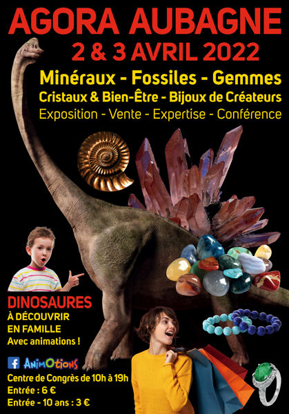 Salon Minéraux Fossiles Gemmes Cristaux & Bien-Etre Bijoux de Créateurs et Exposition de Dinosaures