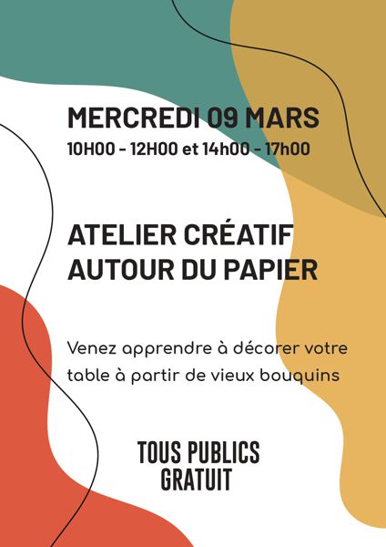 Atelier créatif autour du papier