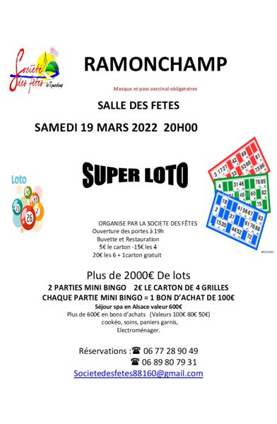 SUPER LOTO à Ramonchamp