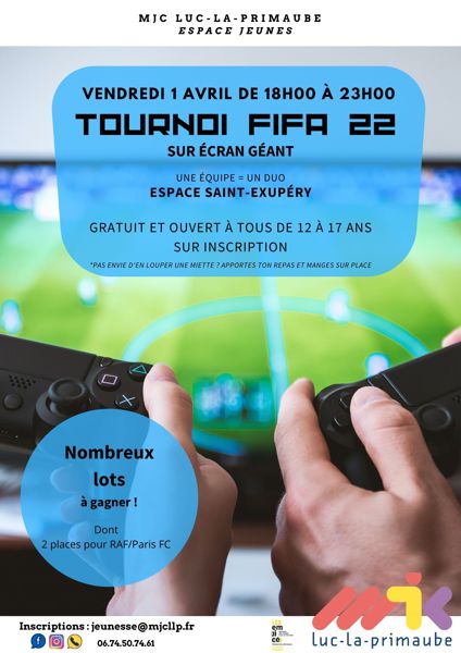 12-17 ans - Tournoi Fifa sur écrant géant