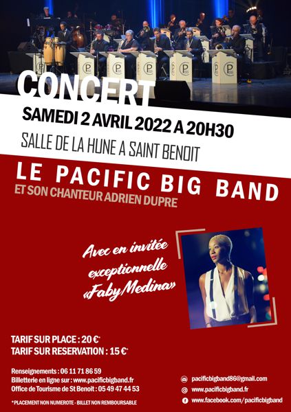Le Pacific Big-Band et son chateur Adrien Dupré invite Faby Médina