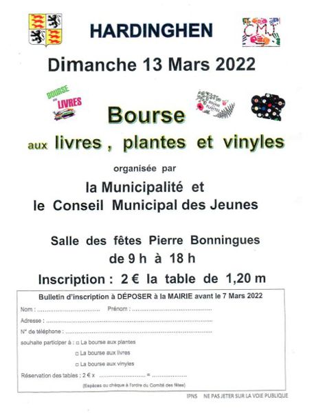 BOURSE AUX LIVRES, AUX PLANTES ET AUX VINYLES