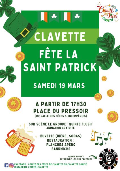 CLAVETTE FETE LA SAINT PATRICK