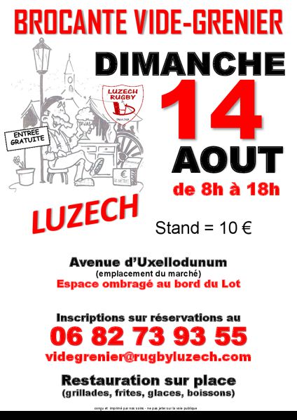 Grande Brocante Vide-grenier de l'US LUZECH RUGBY