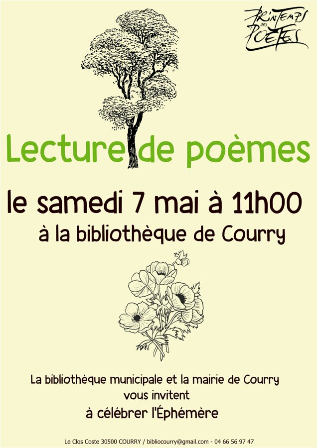 Lecture de poèmes - Printemps des poètes