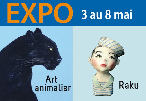 EXPOSITION 2 artistes : dessin animalier et sculpture raku