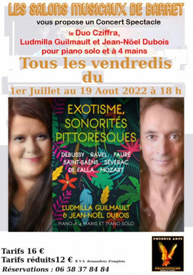 Exotisme, sonorités pittoresques, Spectacle musical pour piano solo et piano à 4 mains