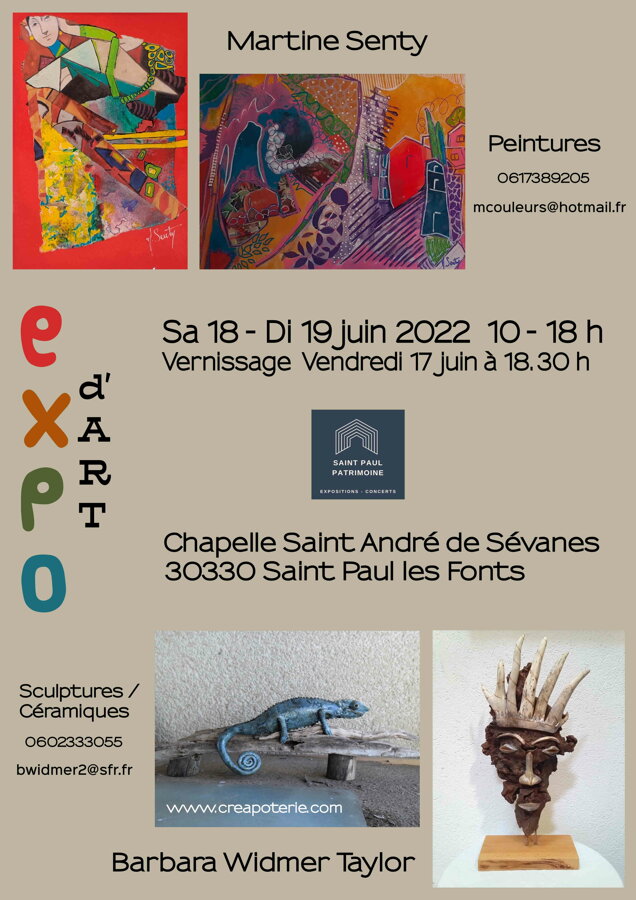 Barbara Widmer-Taylor et Martine SENTY Peintures et Sculptures