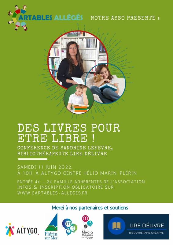 Conférence des livres pour être libre ! avec la bibliothérapeute Sandrine Lefevre