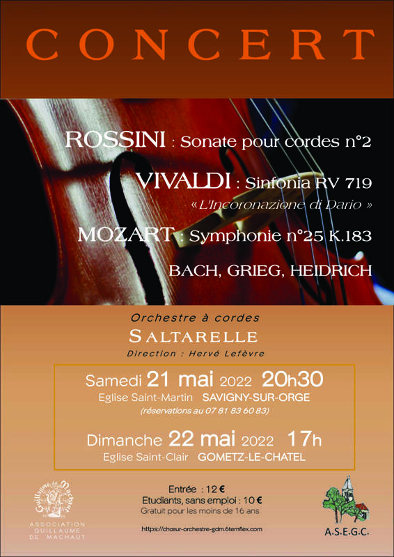 Concert de l’Orchestre à cordes Saltarelle, direction Hervé Lefèvre