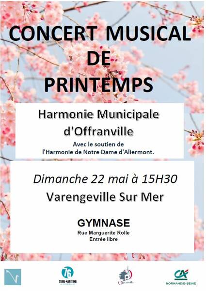 Concert de l'Harmonie Municipale d'Offranville à Varengeville le Dimanche 22 mai à 15h30