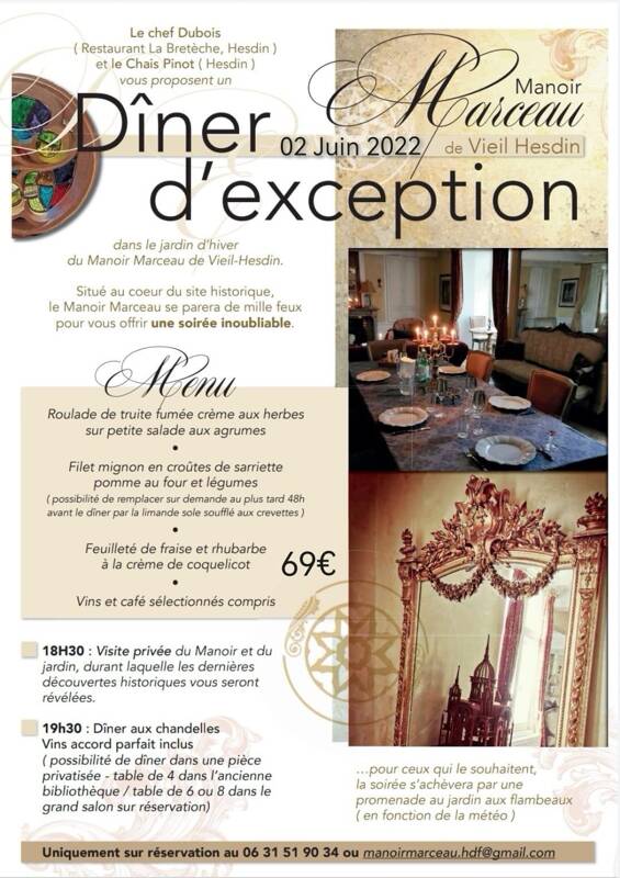 Dîner d’exception au Manoir Marceau de Vieil Hesdin