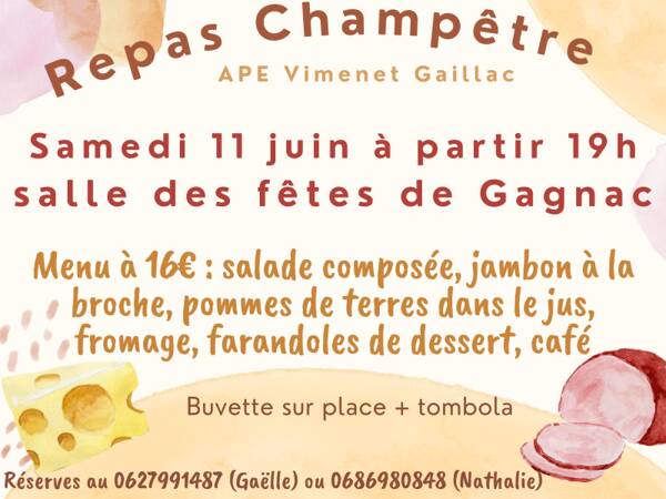 Repas champêtre - APE Vimenet Gaillac