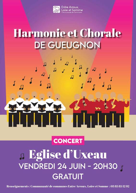Vendredi 24 juin à Uxeau : Concert de l'Harmonie et Chorale de Gueugnon