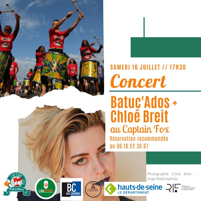 OUESTIVAL Concert Batuc'Ados + Chloé Breit au Captain Fox !