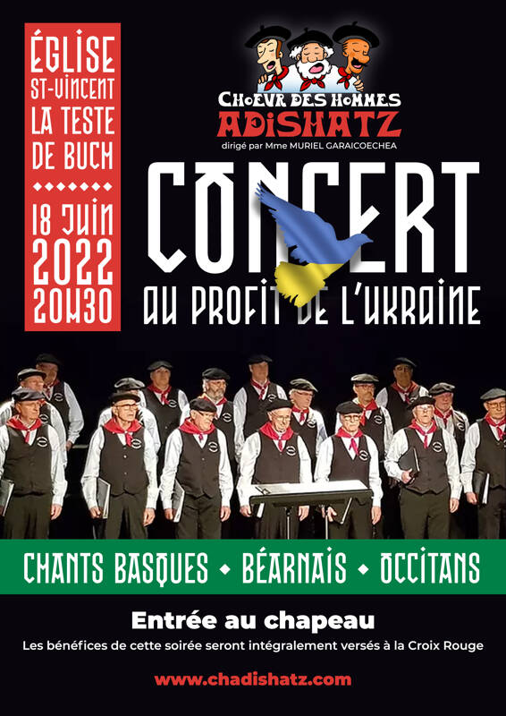 concert choeur d'hommes ADISHATZ au profit de l'UKRAINE