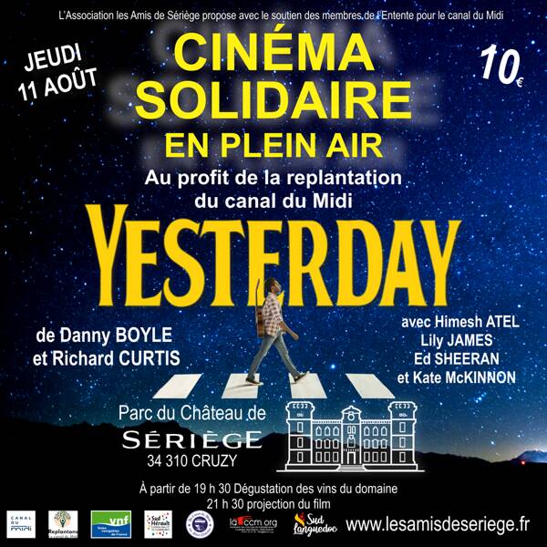 Cinéma Solidaire en Plein Air au profit de la replantation du canal du Midi
