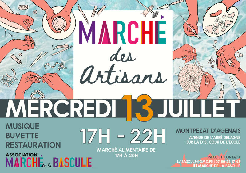 Marché des Artisans à Montpezat d'Agenais le 13 juillet 2022