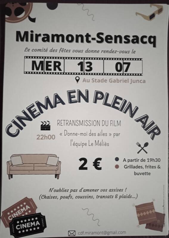 Cinéma plein air 13 juillet 2022