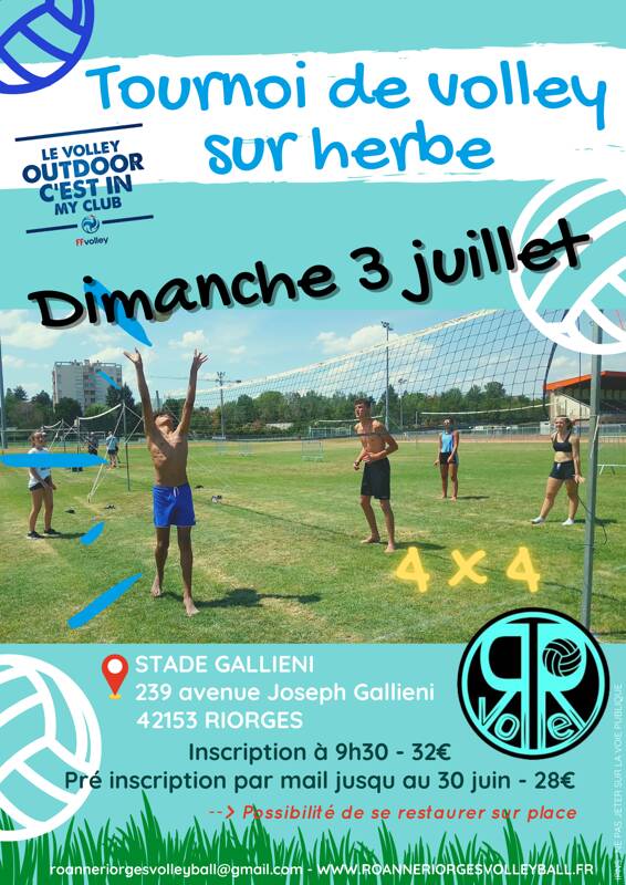 tournoi de volley ball sur herbe