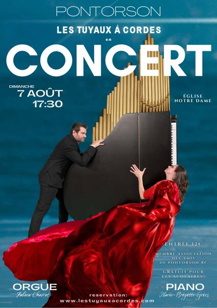 Concert Orgue et Piano le dimanche 7 août à 17h30, église Notre-Dame à Pontorson