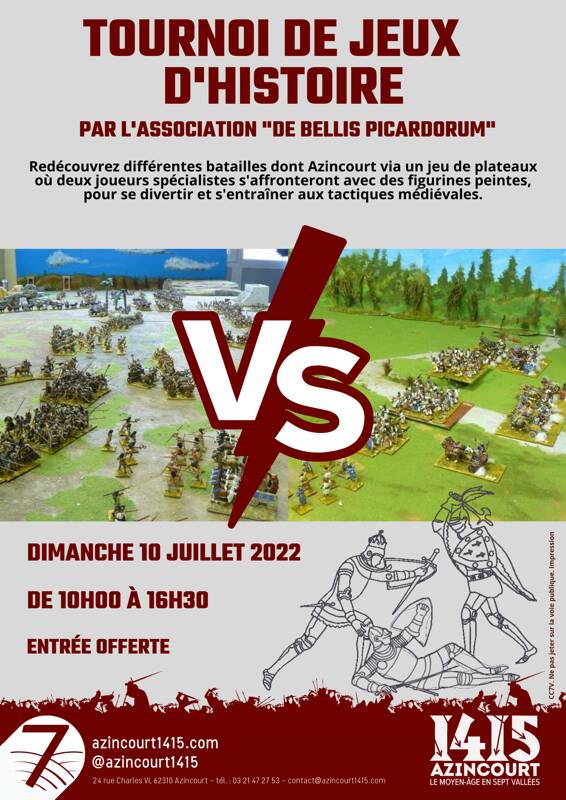 Tournoi de jeux d'histoire au Centre Azincourt 1415